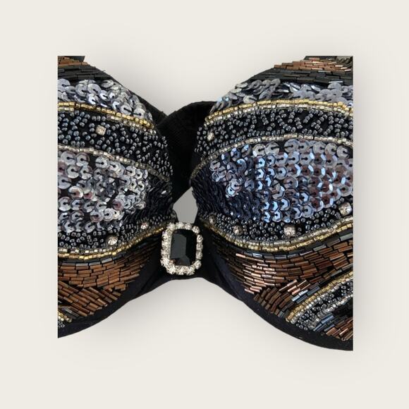 Vintage Y2K Marciano by Guess Sequined Rhinestone Bra | 36D - Picture 7 of 11